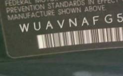 VIN prefix WUAVNAFG5BN0
