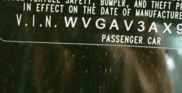 VIN prefix WVGAV3AX9EW6