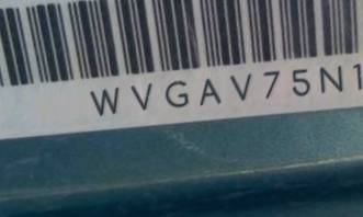 VIN prefix WVGAV75N19W0