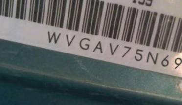VIN prefix WVGAV75N69W5