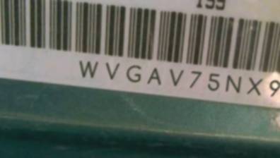 VIN prefix WVGAV75NX9W0