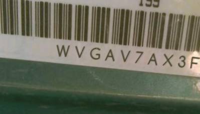 VIN prefix WVGAV7AX3FW5