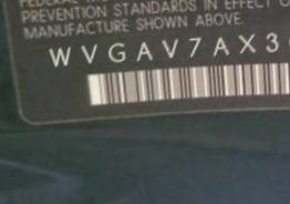VIN prefix WVGAV7AX3GW0