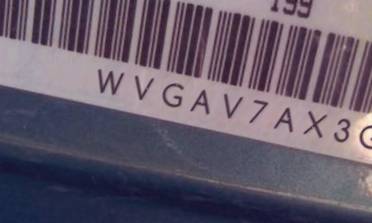 VIN prefix WVGAV7AX3GW6