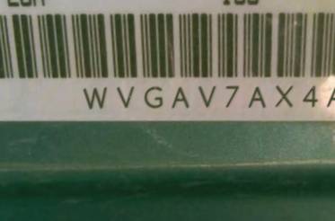 VIN prefix WVGAV7AX4AW5