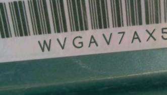 VIN prefix WVGAV7AX5AW0