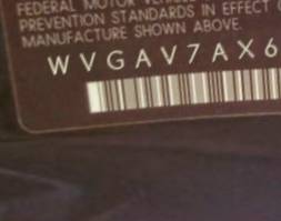 VIN prefix WVGAV7AX6AW5