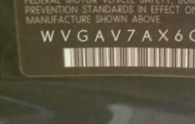 VIN prefix WVGAV7AX6CW5