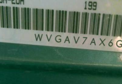 VIN prefix WVGAV7AX6GW5