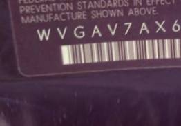 VIN prefix WVGAV7AX6GW6