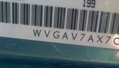 VIN prefix WVGAV7AX7CW6
