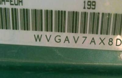VIN prefix WVGAV7AX8DW0