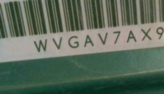 VIN prefix WVGAV7AX9CW6