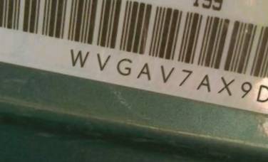VIN prefix WVGAV7AX9DW5