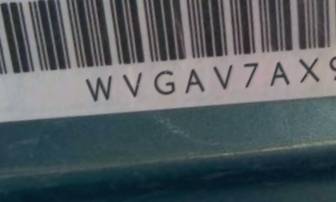VIN prefix WVGAV7AX9FW0