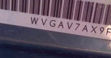 VIN prefix WVGAV7AX9FW6
