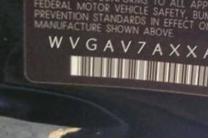 VIN prefix WVGAV7AXXAW0
