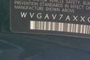 VIN prefix WVGAV7AXXCW0