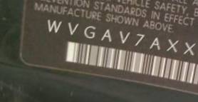 VIN prefix WVGAV7AXXGW0