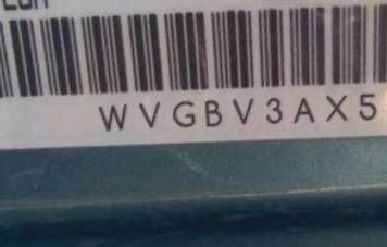 VIN prefix WVGBV3AX5DW5