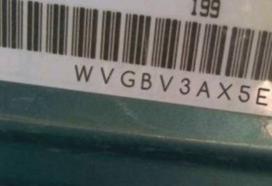 VIN prefix WVGBV3AX5EW5