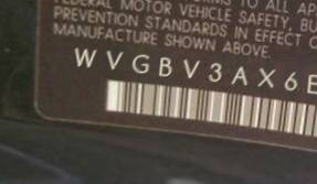 VIN prefix WVGBV3AX6EW1