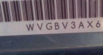 VIN prefix WVGBV3AX6EW5