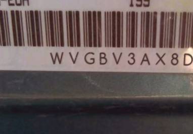 VIN prefix WVGBV3AX8DW1