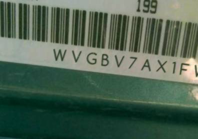 VIN prefix WVGBV7AX1FW6