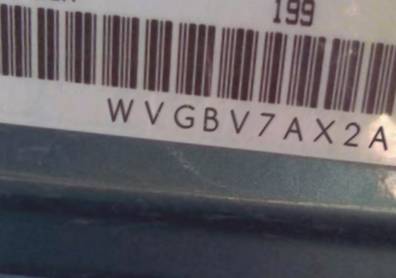 VIN prefix WVGBV7AX2AW5