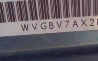 VIN prefix WVGBV7AX2DW5
