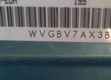 VIN prefix WVGBV7AX3BW5