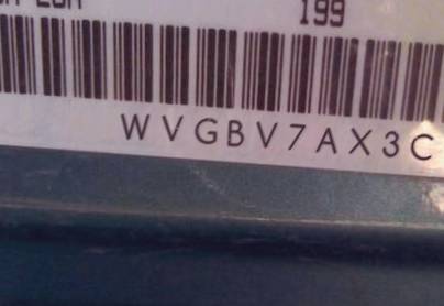 VIN prefix WVGBV7AX3CW6