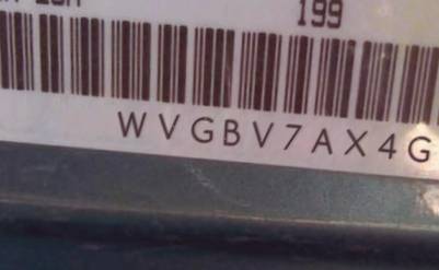 VIN prefix WVGBV7AX4GW5