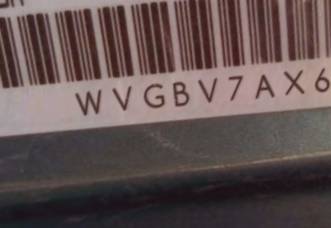 VIN prefix WVGBV7AX6CW0