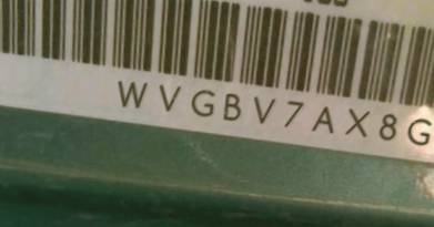 VIN prefix WVGBV7AX8GW5