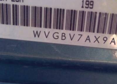 VIN prefix WVGBV7AX9AW0