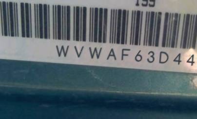 VIN prefix WVWAF63D4480