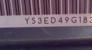 VIN prefix YS3ED49G1835