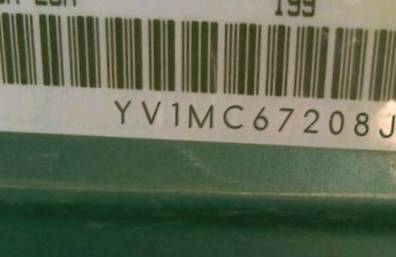 VIN prefix YV1MC67208J0