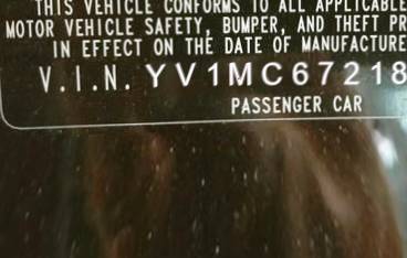 VIN prefix YV1MC67218J0