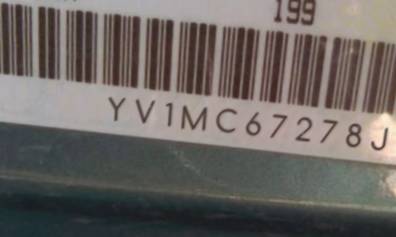 VIN prefix YV1MC67278J0