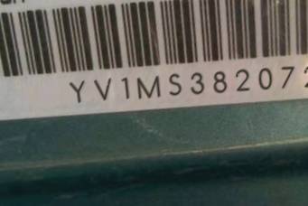 VIN prefix YV1MS3820722