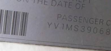 VIN prefix YV1MS3906823