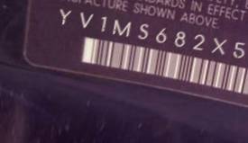 VIN prefix YV1MS682X521