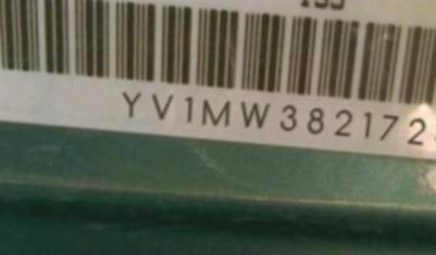 VIN prefix YV1MW3821723