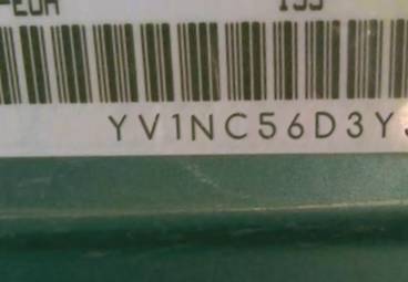 VIN prefix YV1NC56D3YJ0