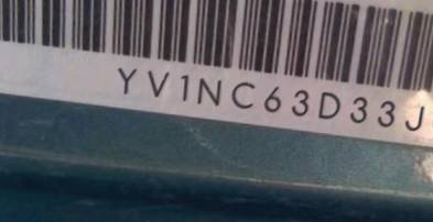 VIN prefix YV1NC63D33J0