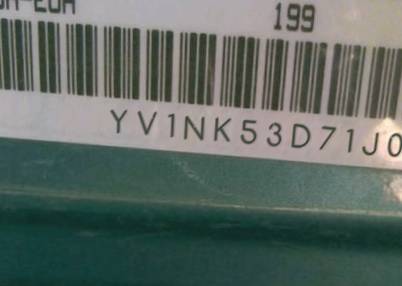VIN prefix YV1NK53D71J0