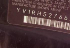 VIN prefix YV1RH5276524